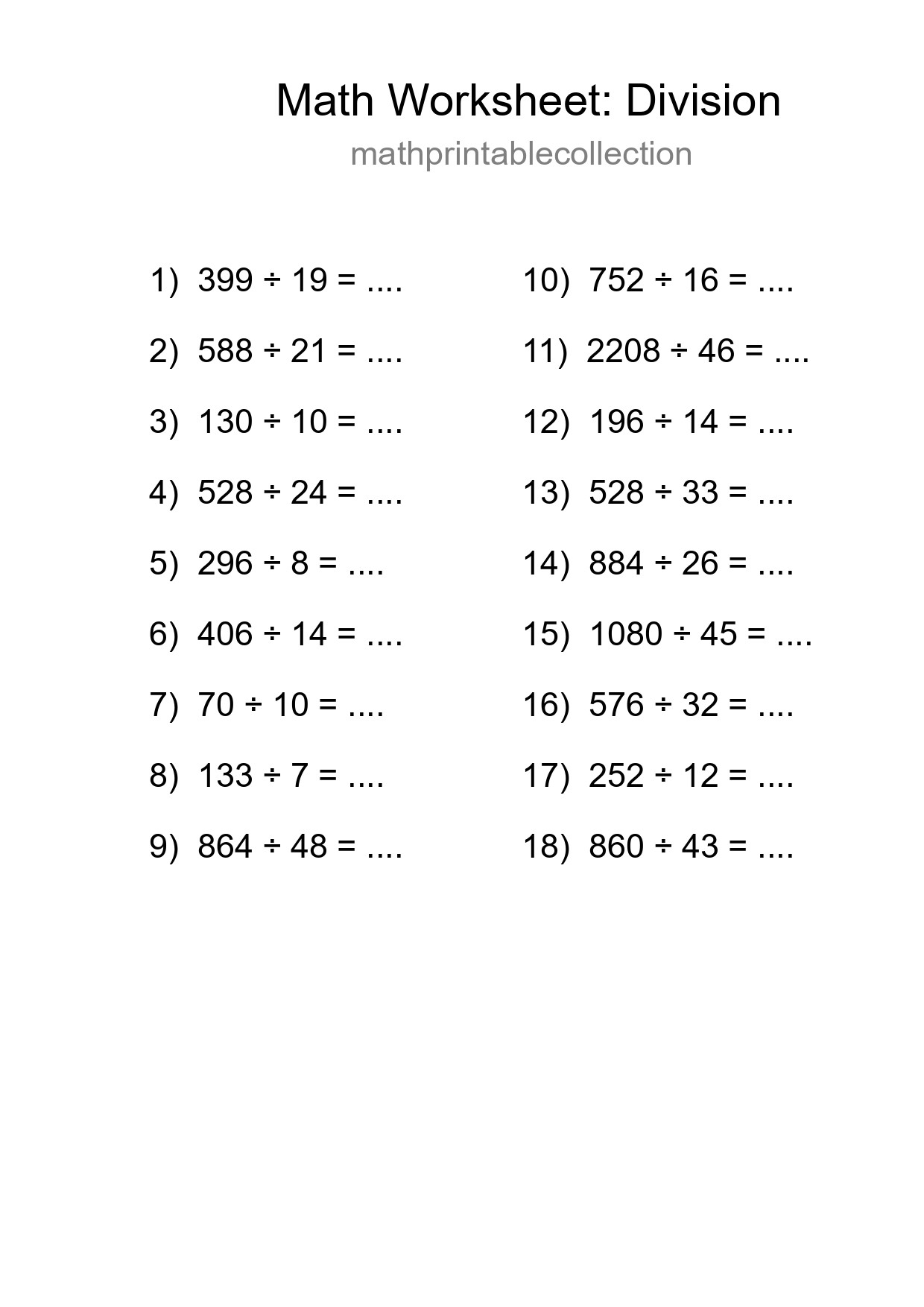 Free 18 Division Math Worksheet For Grade 2 - Part 37