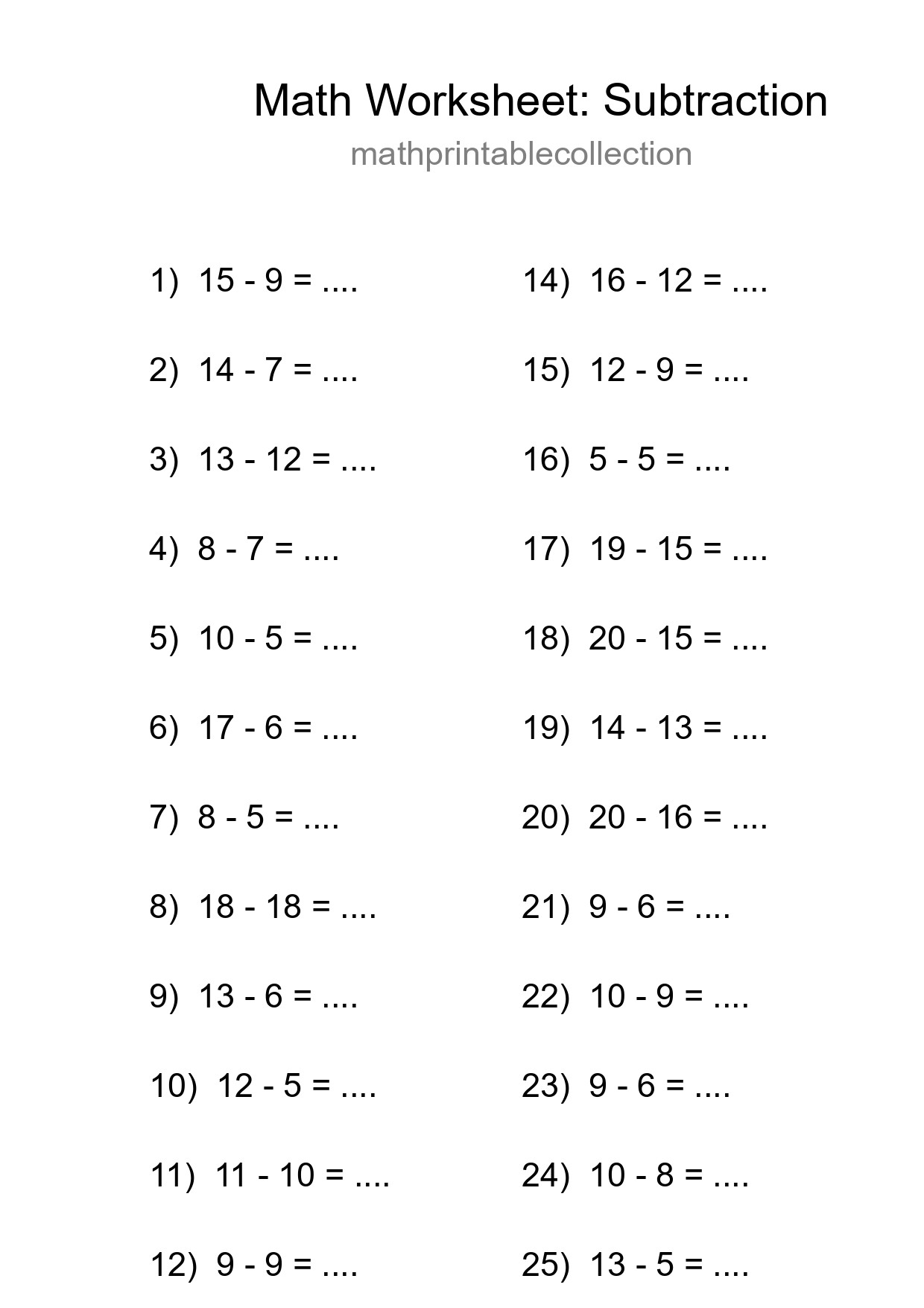 Free 26 Subtraction Math Worksheet For Grade 2 - Part 140