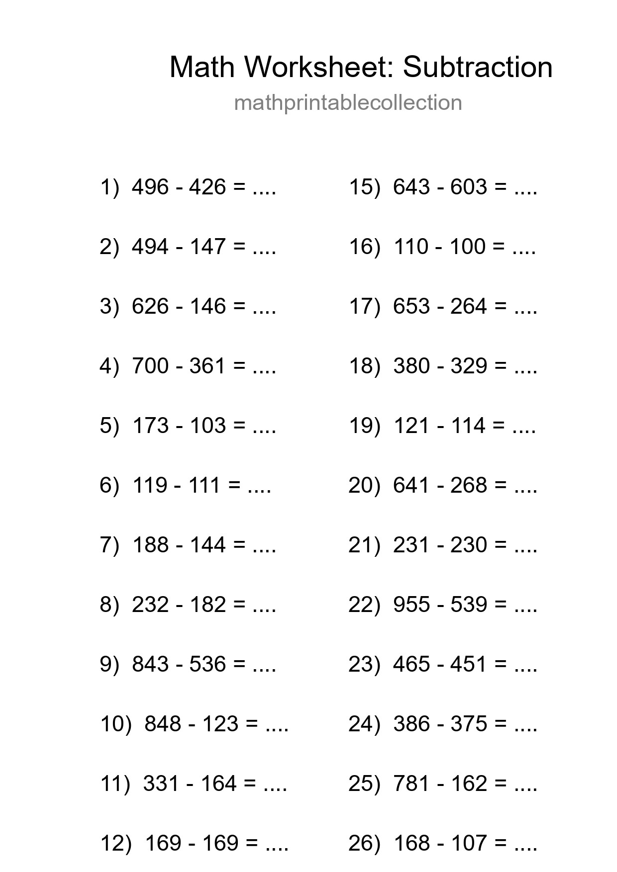 Free 28 Subtraction Math Worksheet For Grade 5 With Answers - Part 217