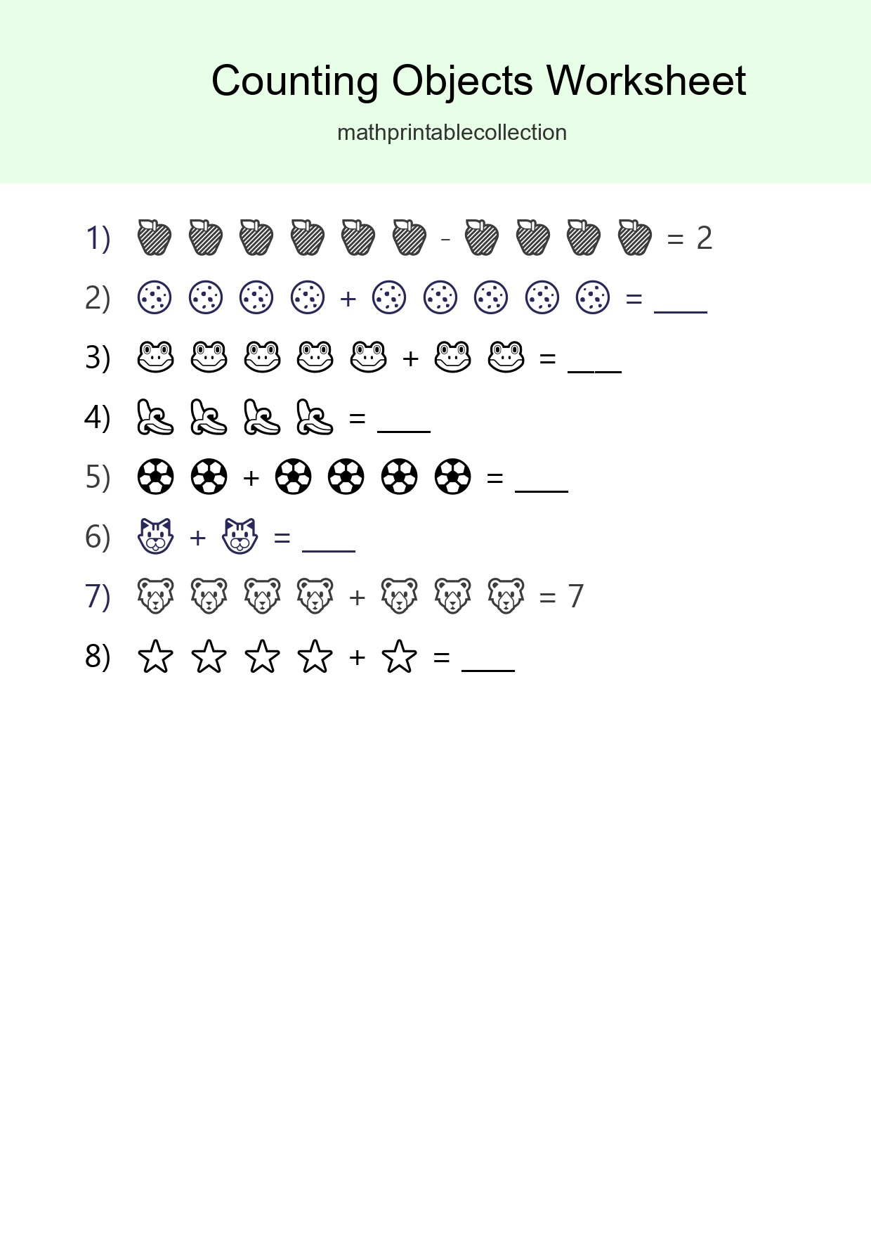 Free Counting Objects Worksheet For Kindergarten - Part 212
