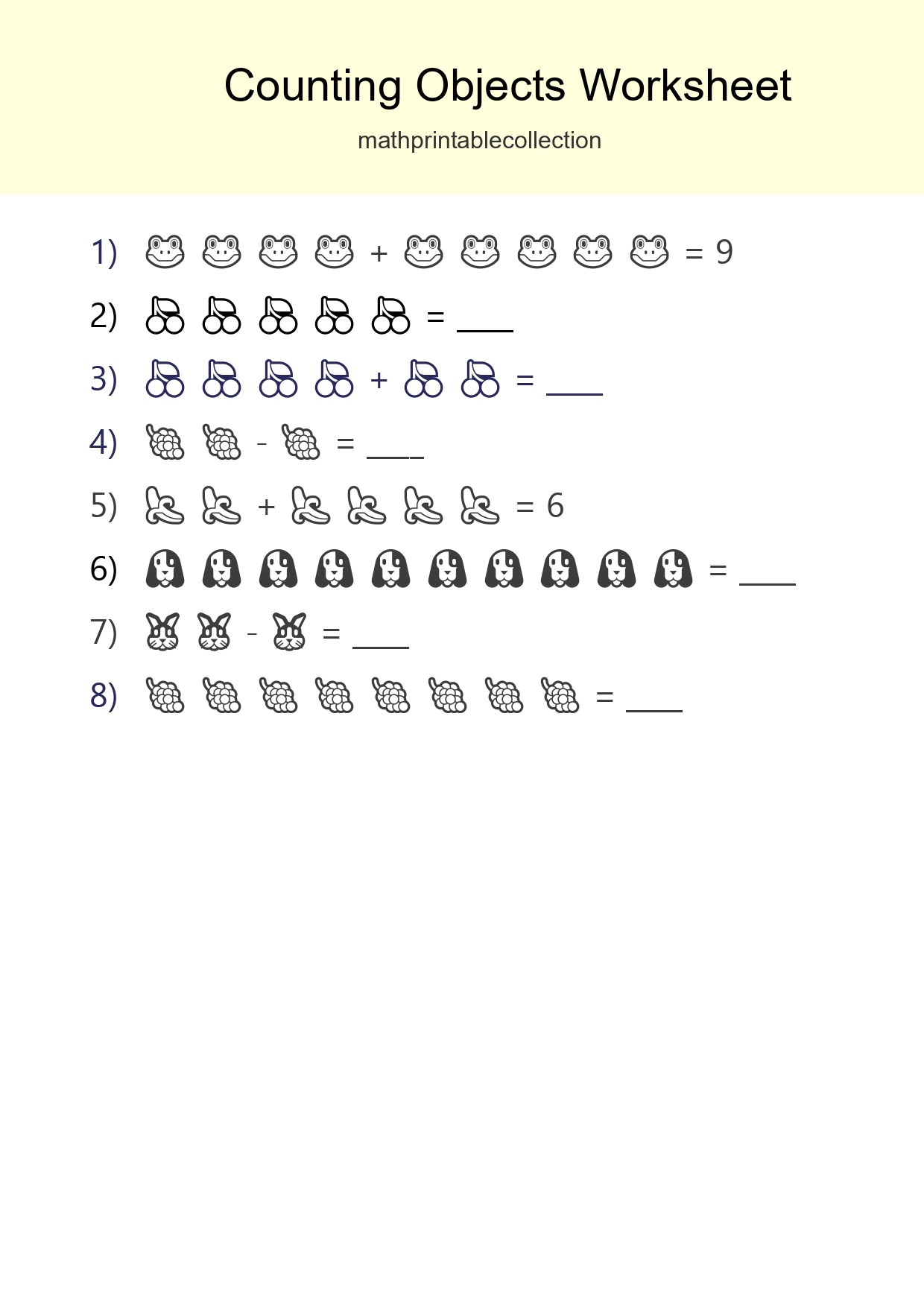 Free Counting Objects Worksheet For Kindergarten - Part 234