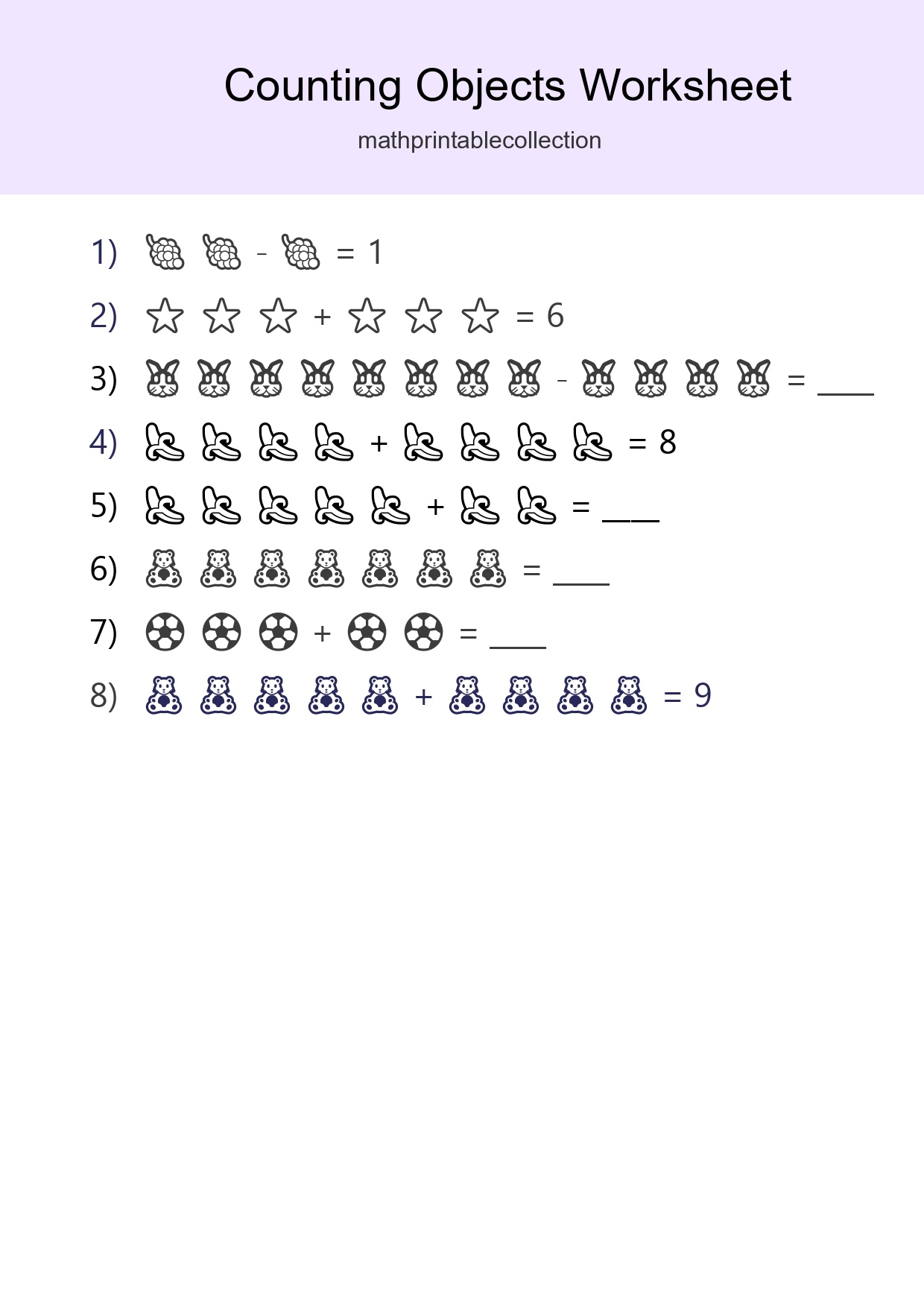 Free Counting Objects Worksheet For Kindergarten Printable - Part 36