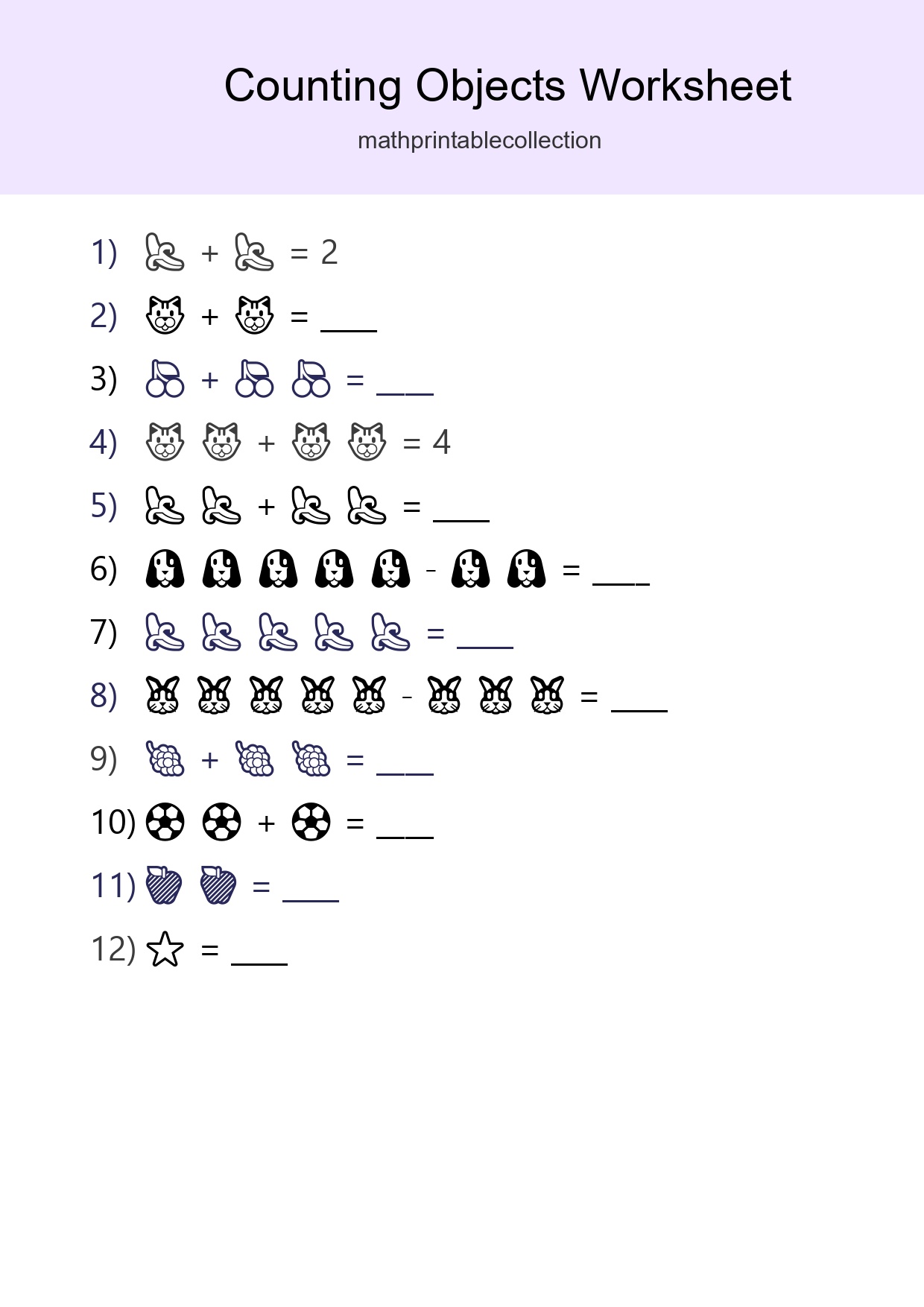 Free Counting Objects Worksheet For Pre-K Printable - Part 157