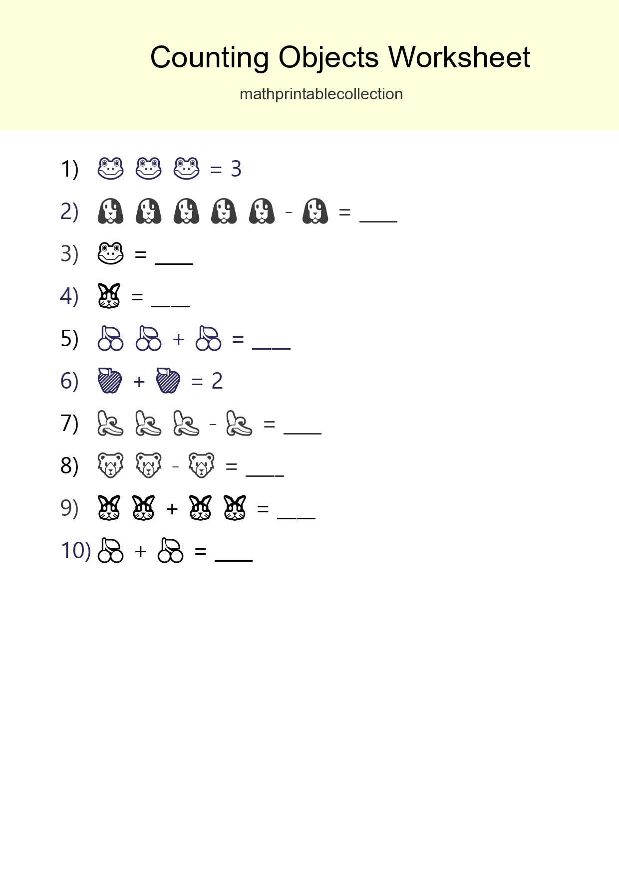 Free Counting Objects Worksheet For Pre-K Printable - Part 245