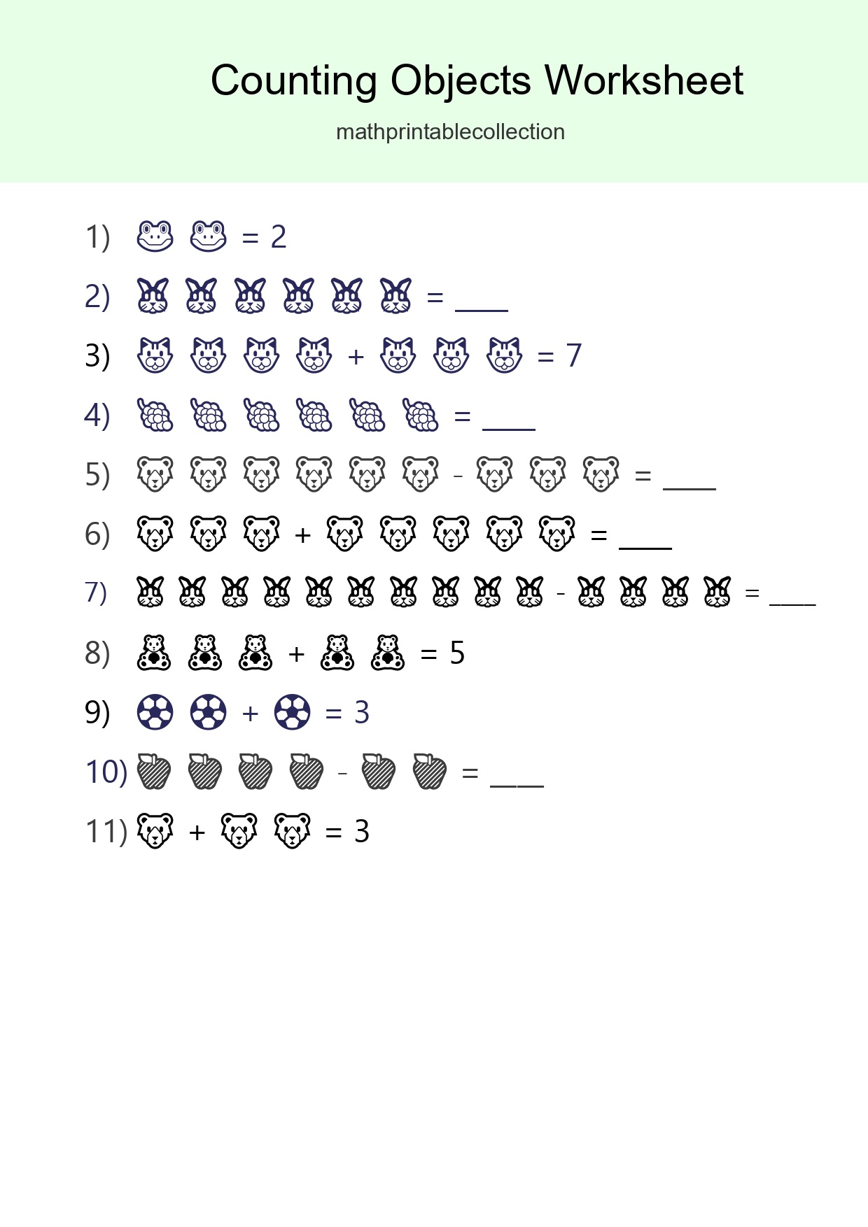 Kindergarten Count The Objects Worksheet - Part 146