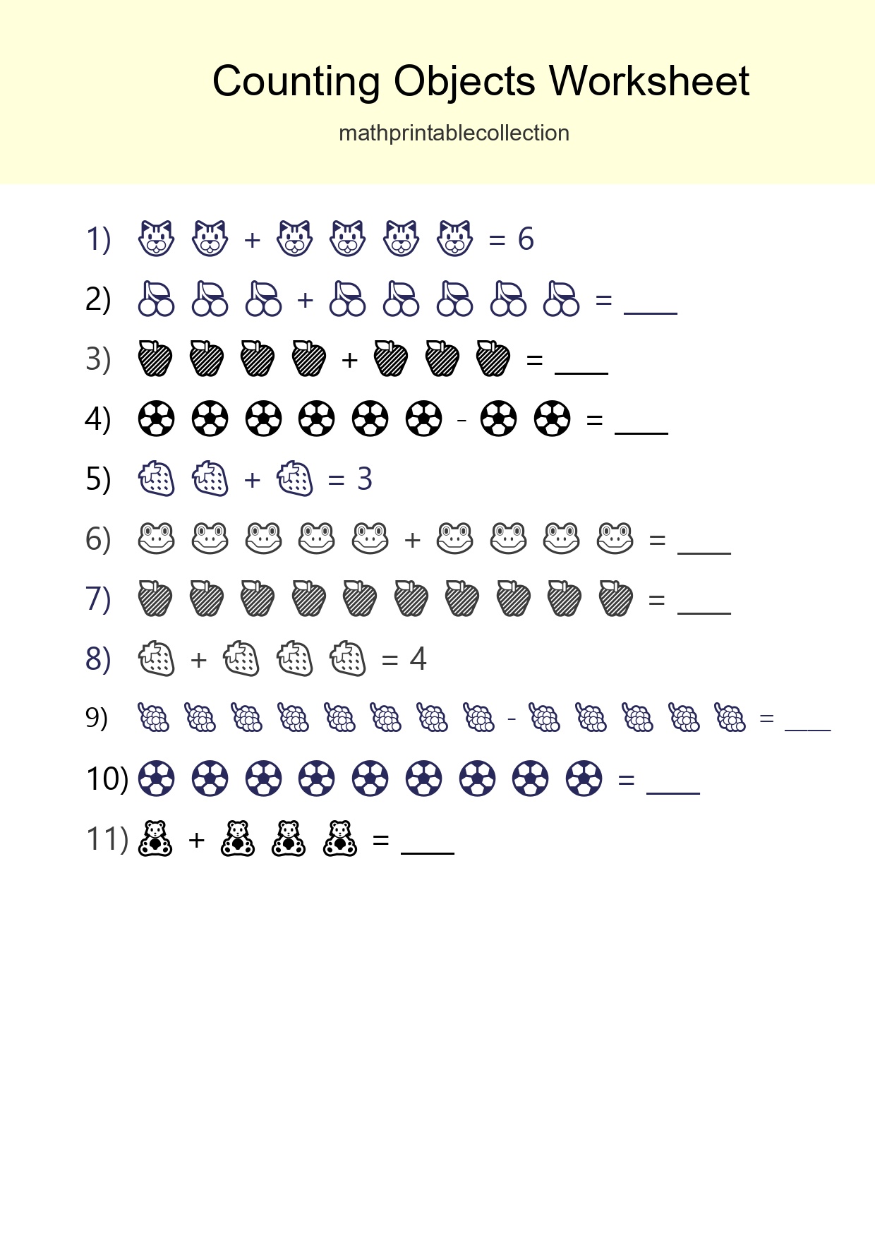 Learn Counting With Pictures Worksheet (Kindergarten) - Part 179