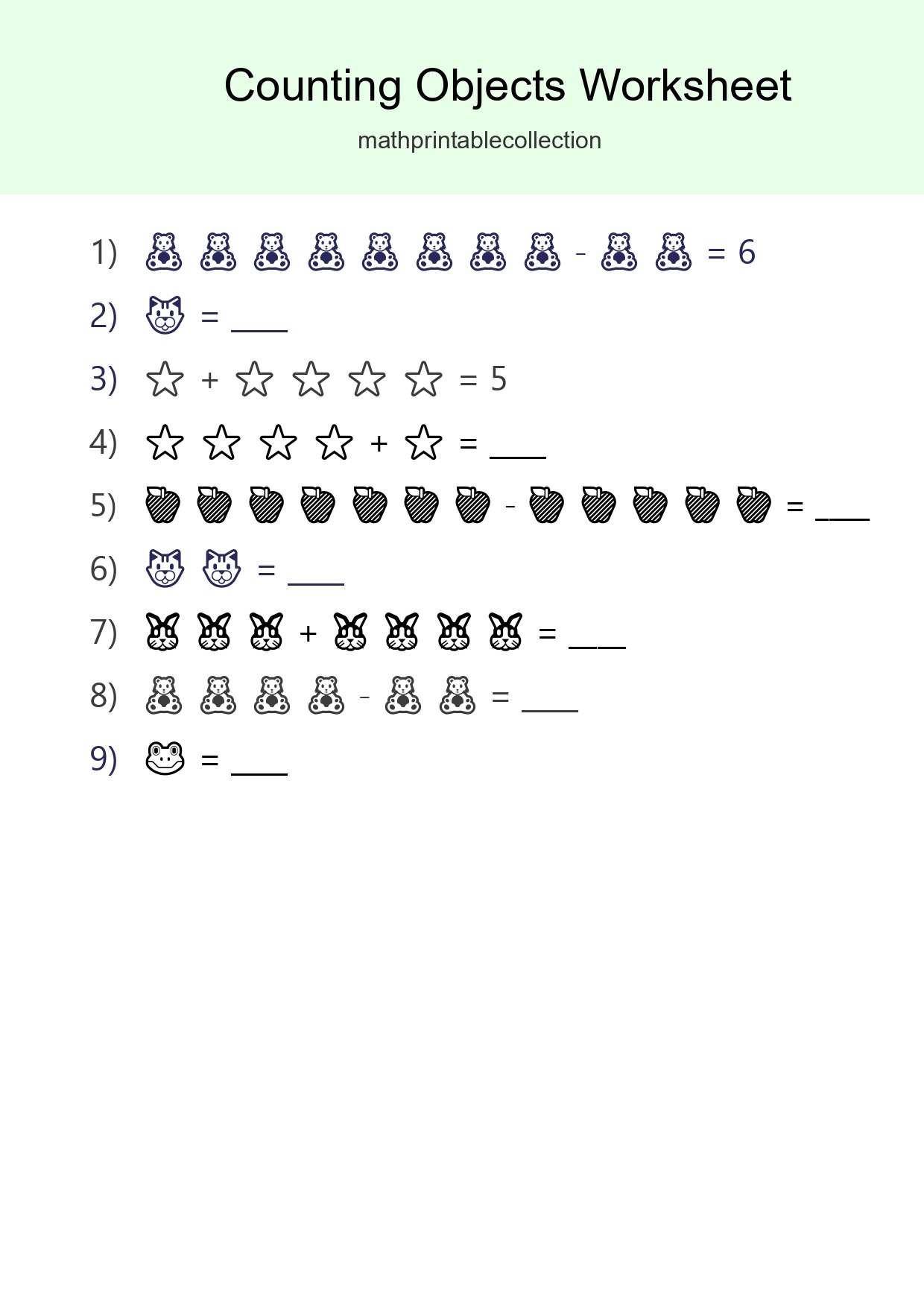 Learn Counting With Pictures Worksheet (Kindergarten) - Part 267