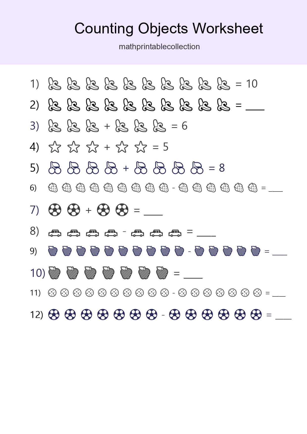 Learn Counting With Pictures Worksheet (Kindergarten) - Part 58