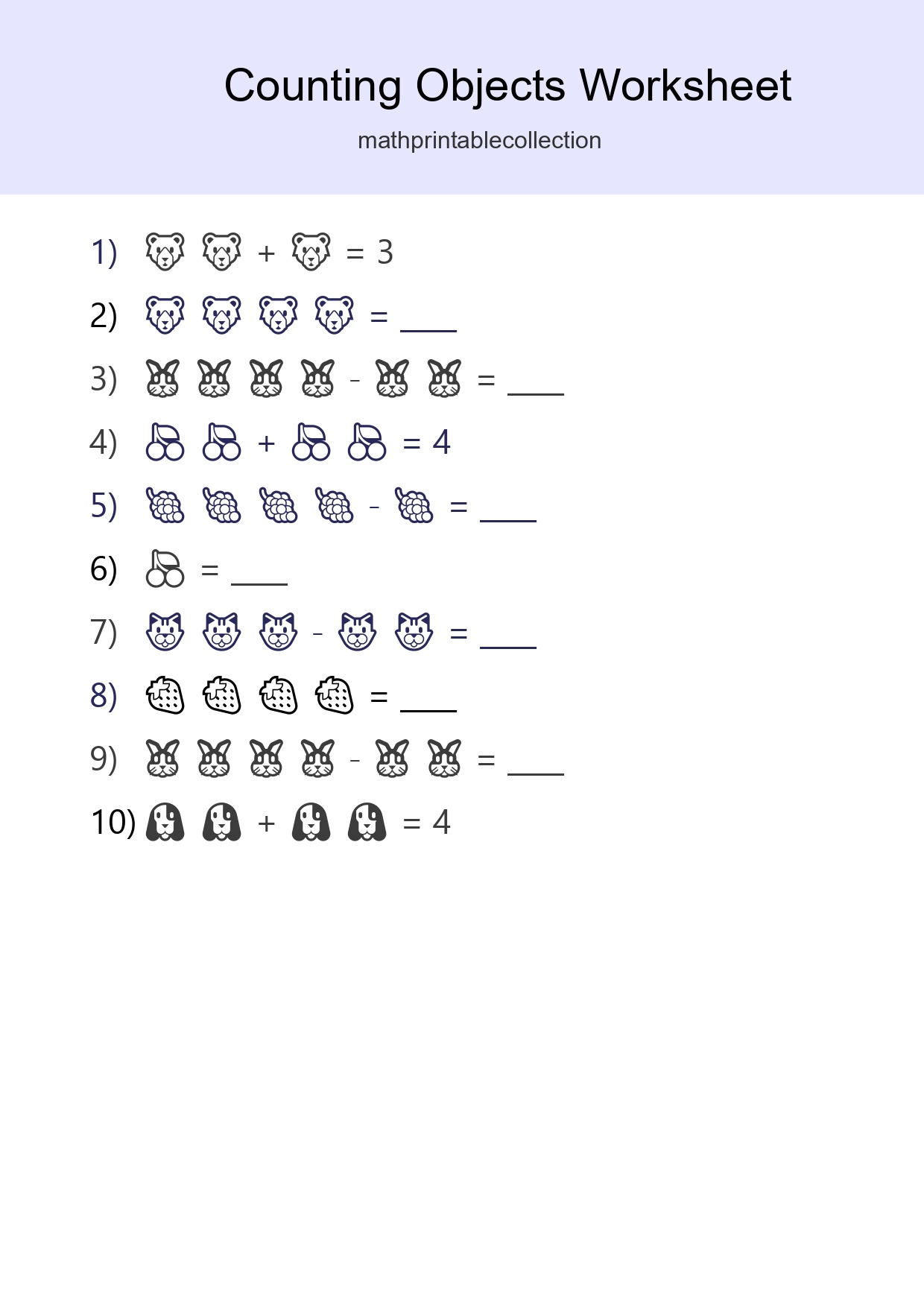 Pre-K Count The Objects Worksheet - Part 289