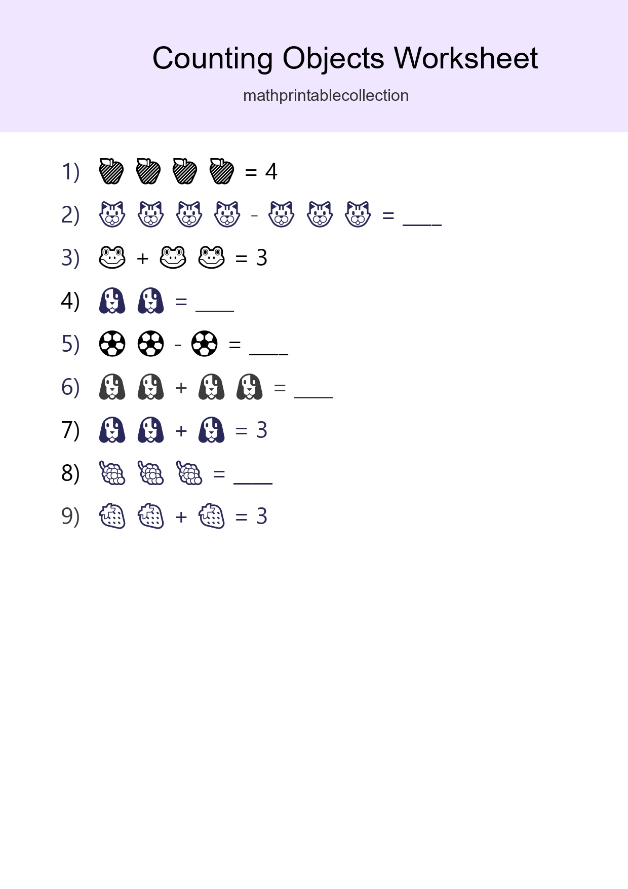 Pre-K Count The Objects Worksheet - Part 80