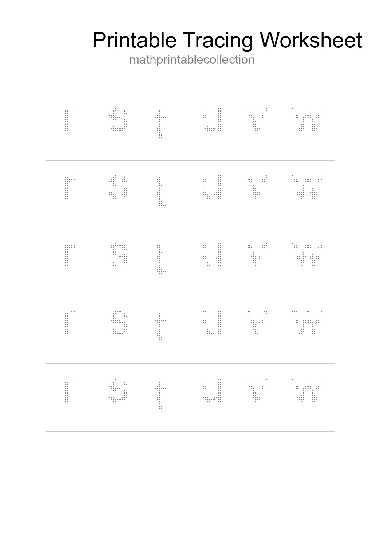 Printable Tracing Worksheet For Kids - Part 153