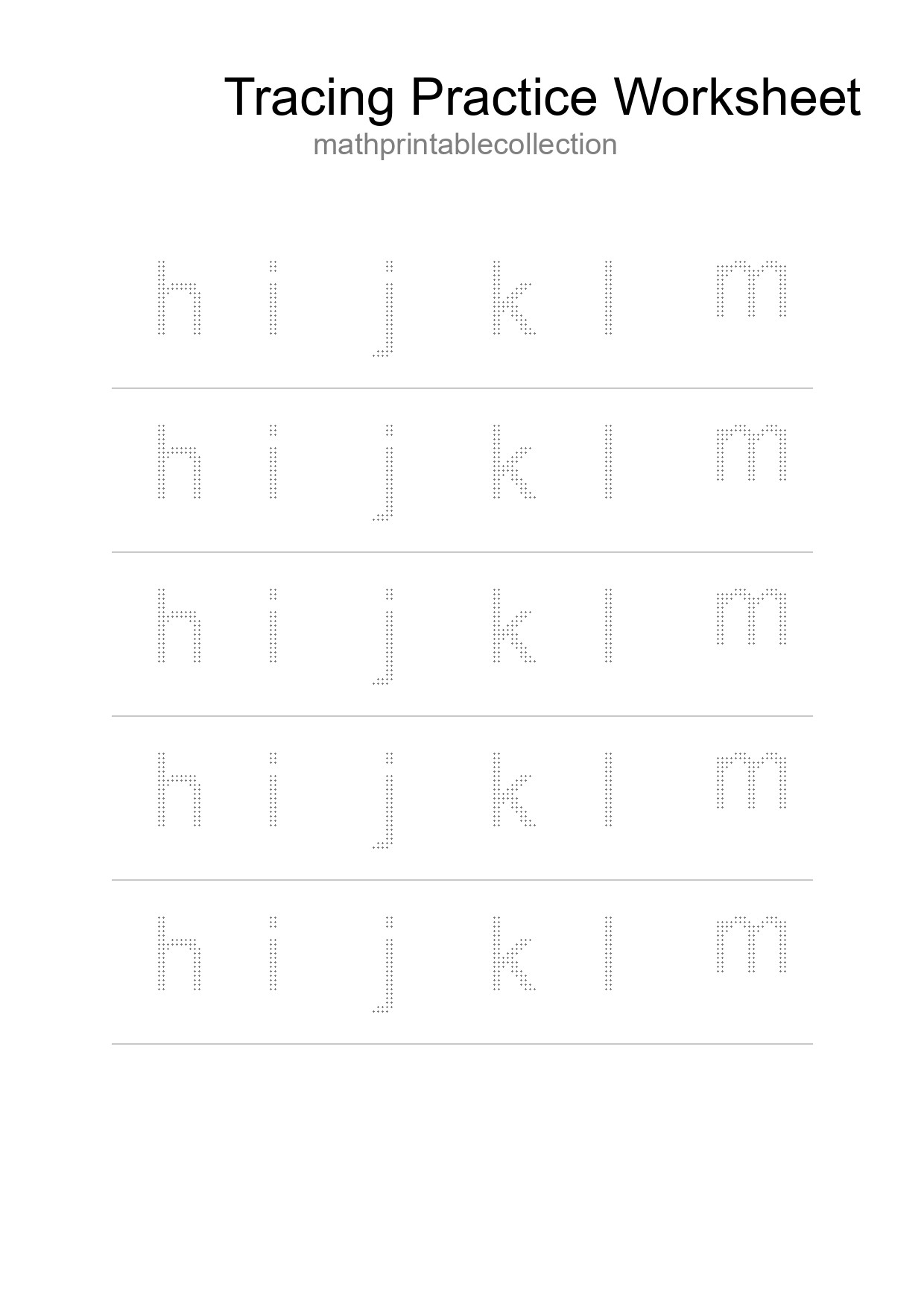 Printable Tracing Worksheet For Kids - Part 21