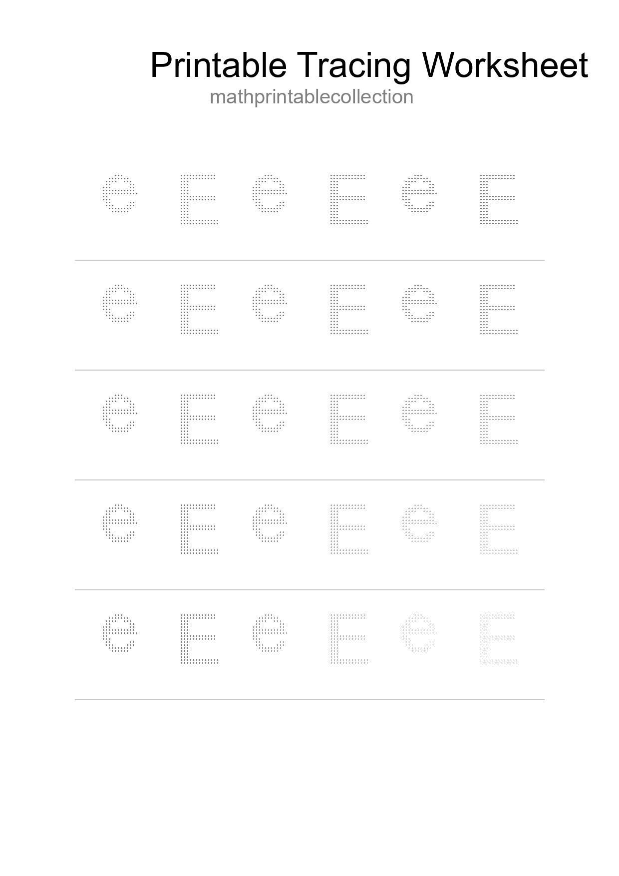 Printable Tracing Worksheet For Kids - Part 219